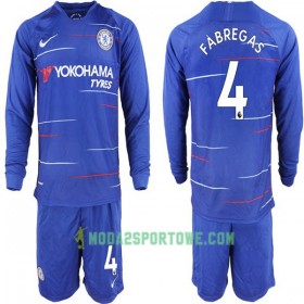 Koszulka Chelsea Cesc Fabregas 4 Dziecięcy Domowe Stroje Piłkarskie 2018-2019 Długi Rękaw